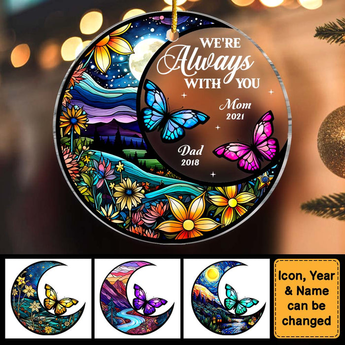 Personalized Memorial Gift  I Am Always With You Butterfly Circle Ornament 28653 1