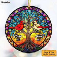 Personalized Memorial Gift For Loved One Tree Of Life Cardinal Circle Ornament 28654 thumb 1