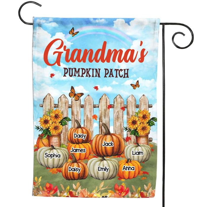 Personalized Gift For Grandma's Pumpkin Patch Fall Flag 28660 1