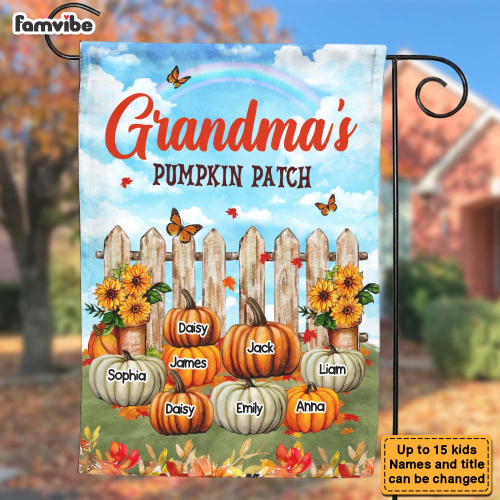 Personalized Gift For Grandma's Pumpkin Patch Fall Flag 28660 Primary Mockup