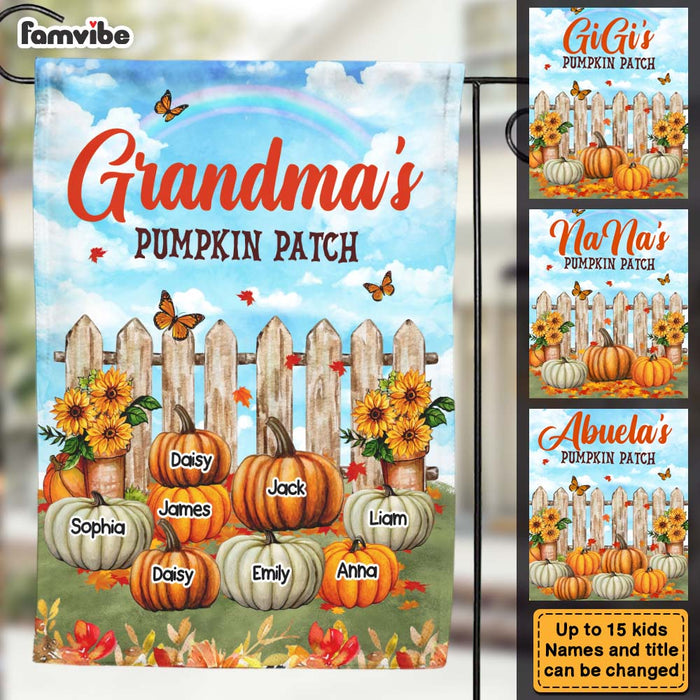 Personalized Gift For Grandma's Pumpkin Patch Fall Flag 28660 1