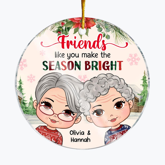Personalized Friendship Season Bright Circle Ornament 28670 1