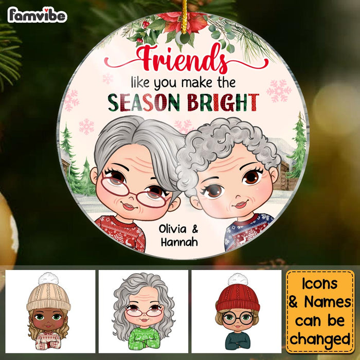 Personalized Friendship Season Bright Circle Ornament 28670 1