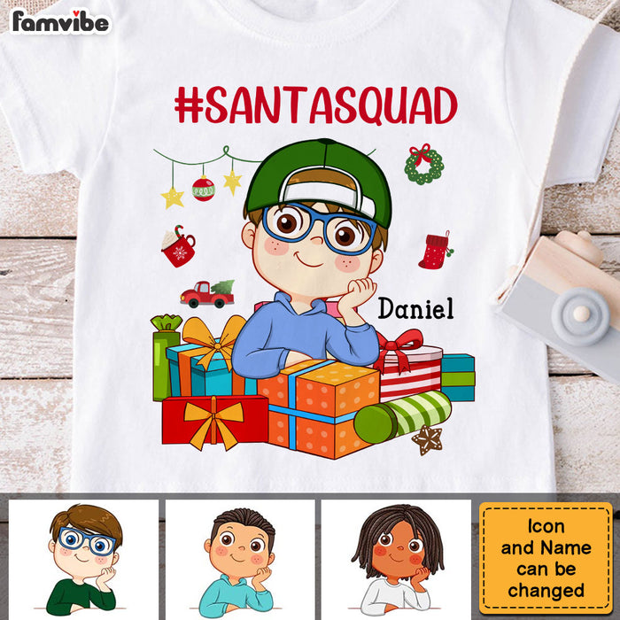 Personalized Christmas Gift For Grandson Santa Squad Kid T Shirt 28672 1