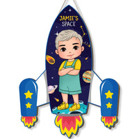 Personalized Birthday Gift For Grandson Universe Rocket Wood Sign 28675 thumb 1