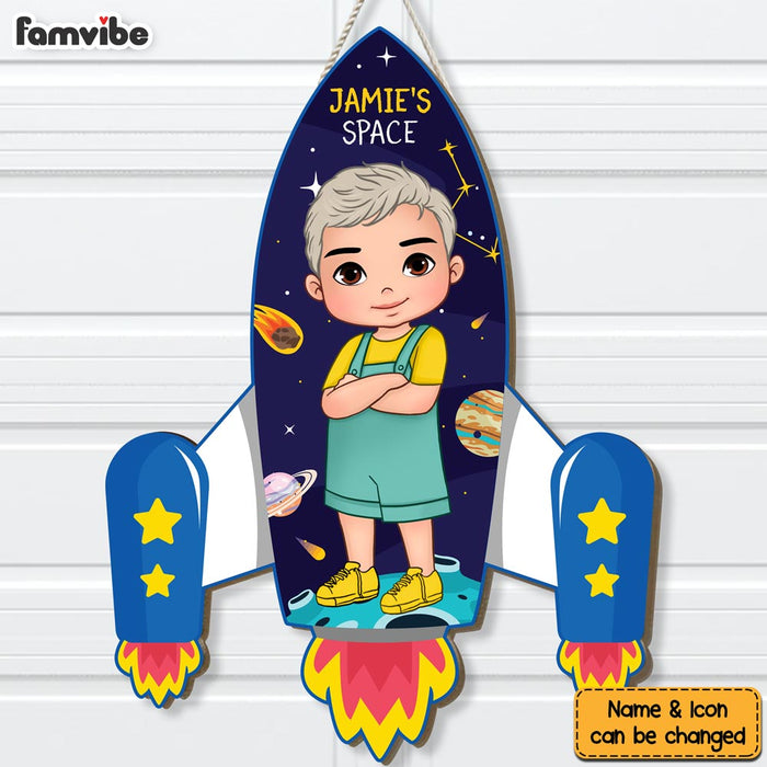 Personalized Birthday Gift For Grandson Universe Rocket Wood Sign 28675 1