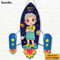 Personalized Birthday Gift For Grandson Universe Rocket Wood Sign 28675 thumb 1