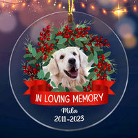 Personalized Pet Memorial Gift In Loving Memory Upload Photo Circle Ornament 28677 thumb 1