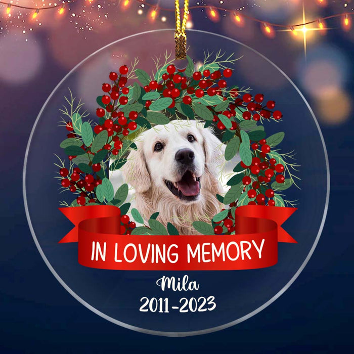Personalized Pet Memorial Gift In Loving Memory Upload Photo Circle Ornament 28677 1
