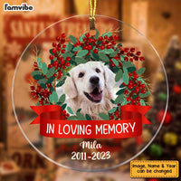Personalized Pet Memorial Gift In Loving Memory Upload Photo Circle Ornament 28677 thumb 1