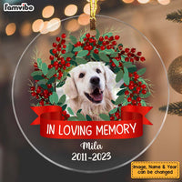 Personalized Pet Memorial Gift In Loving Memory Upload Photo Circle Ornament 28677 thumb 1