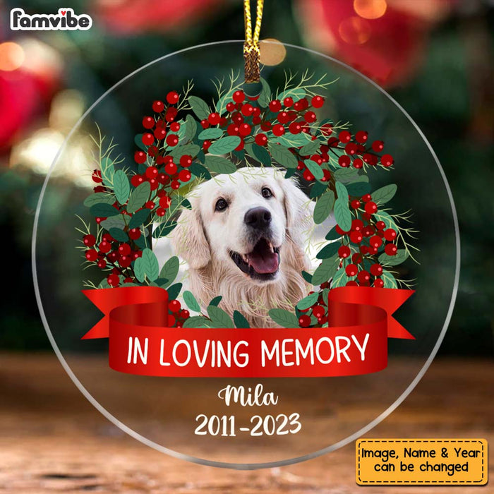 Personalized Pet Memorial Gift In Loving Memory Upload Photo Circle Ornament 28677 1