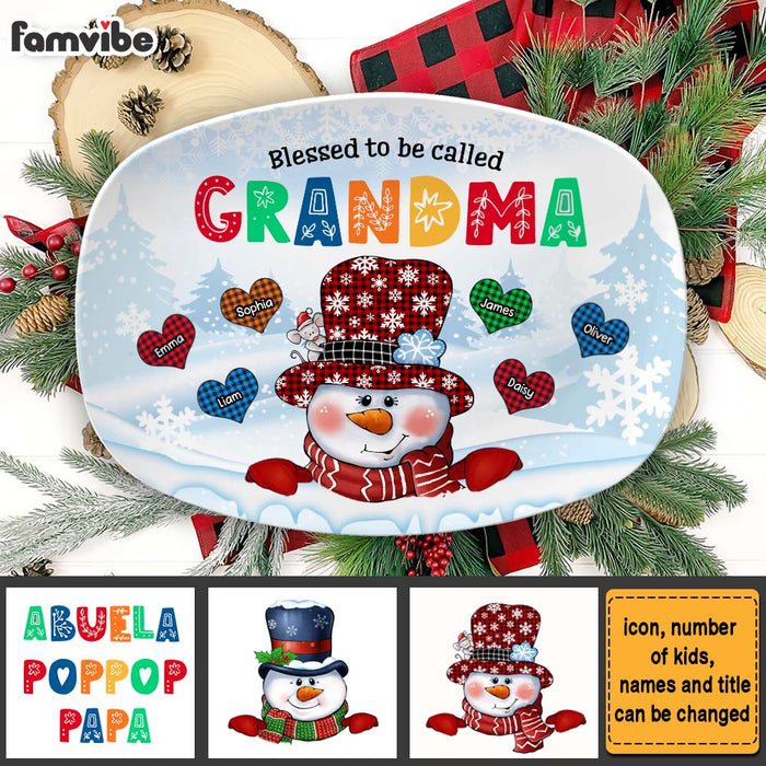 Personalized Blessed To Be Called Grandma Plate 28680 1