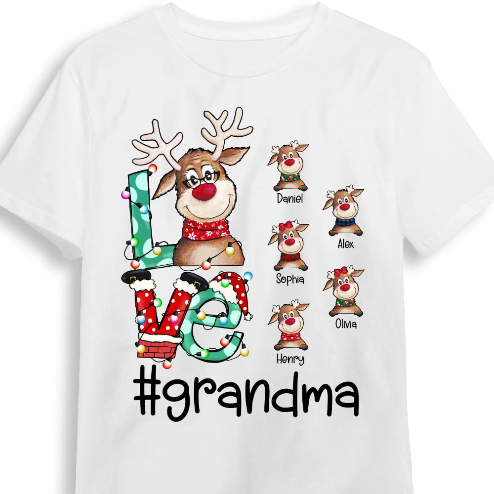 Personalized Christmas Gift For Grandma Reindeer Shirt Hoodie Sweatshirt 28684 Primary Mockup