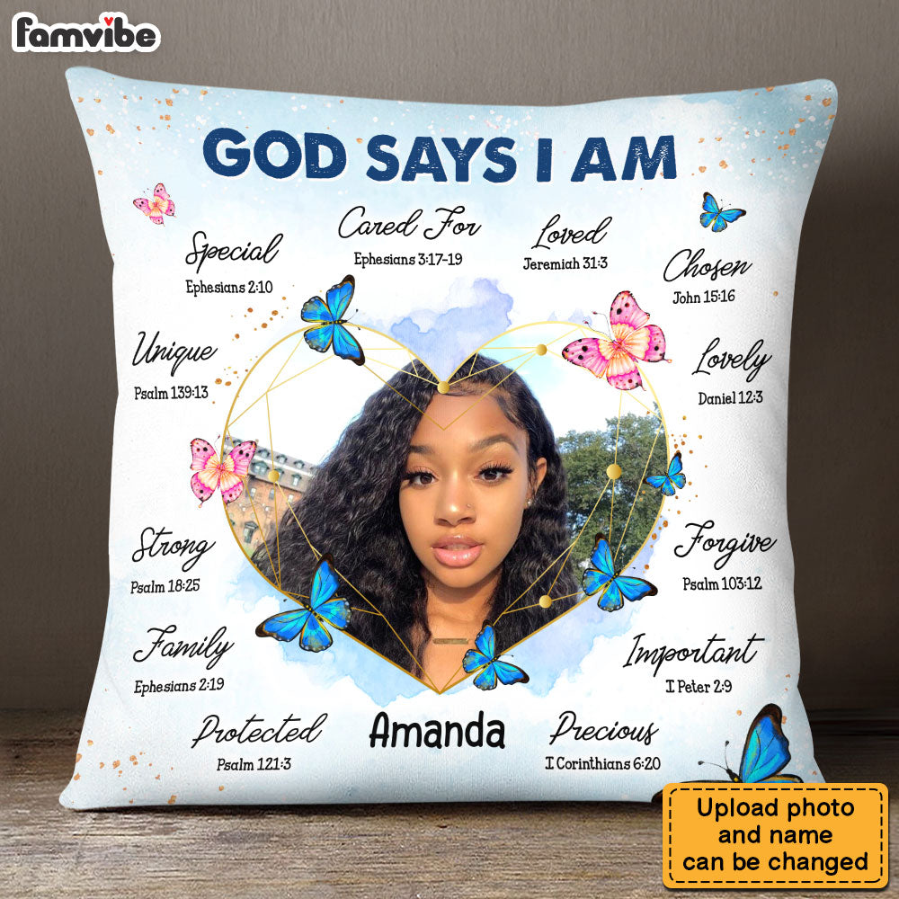 Personalized Gift For Daughter God Says I Am Photo Pillow 28692 Primary Mockup