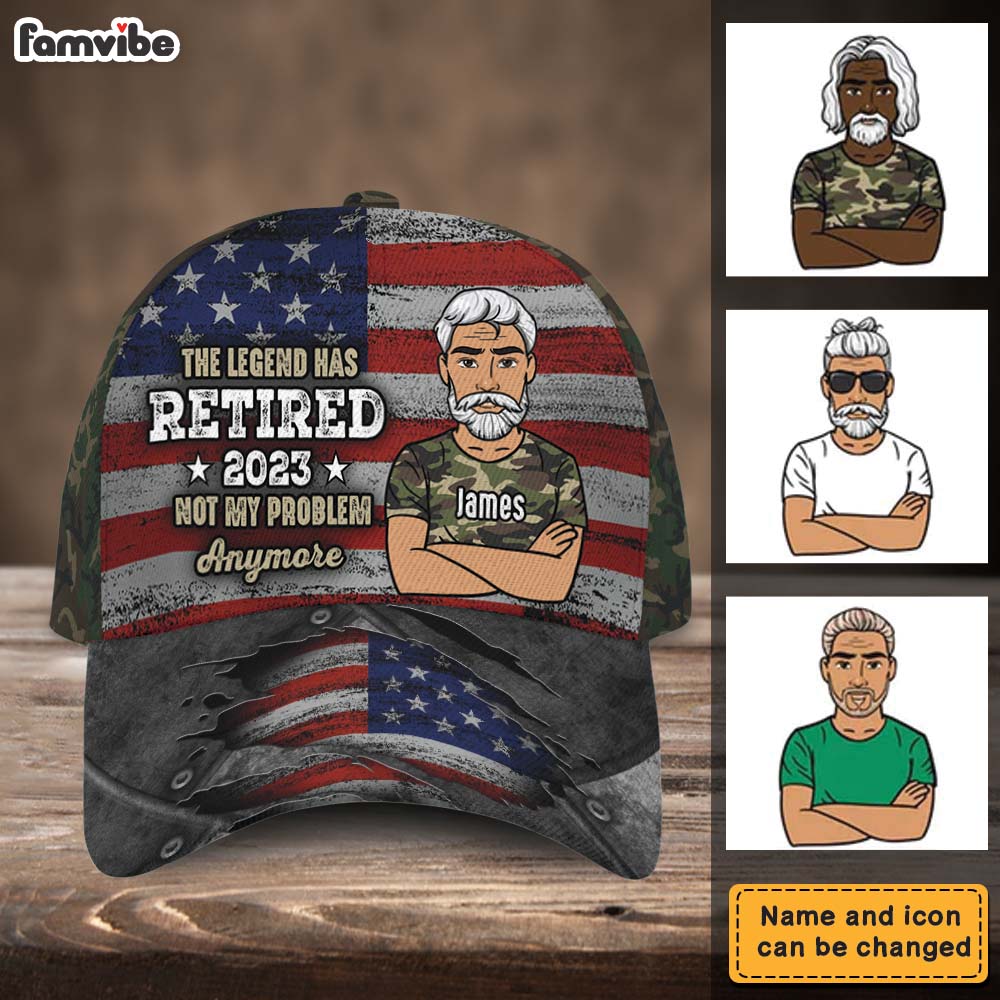 Personalized Retirement Gift For Grandpa The Legend Has Retired Cap 28693 Primary Mockup