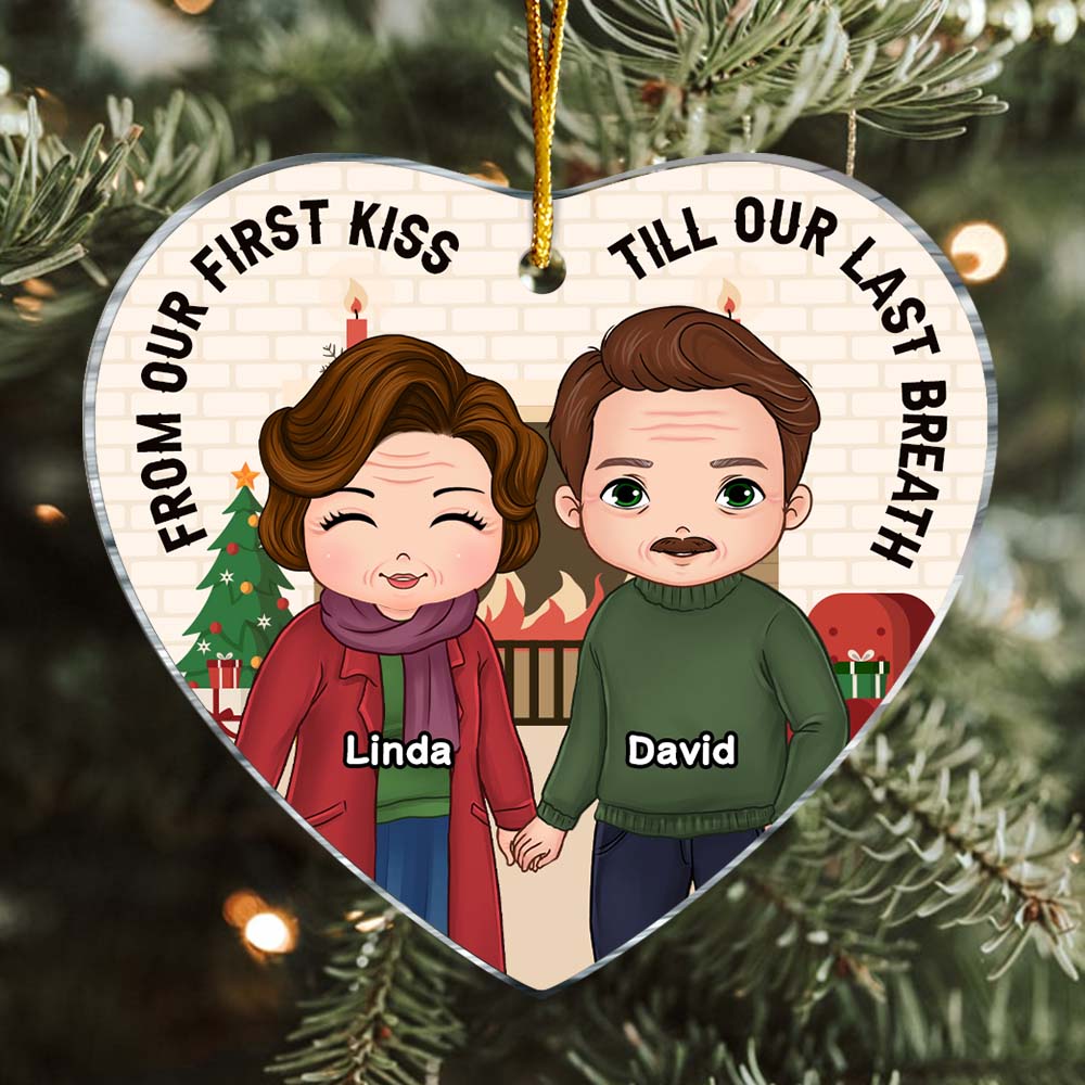 Personalized From Our First Kiss Couple Heart Ornament 28699 Primary Mockup
