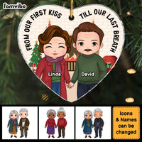Personalized From Our First Kiss Couple Heart Ornament 28699 thumb 1