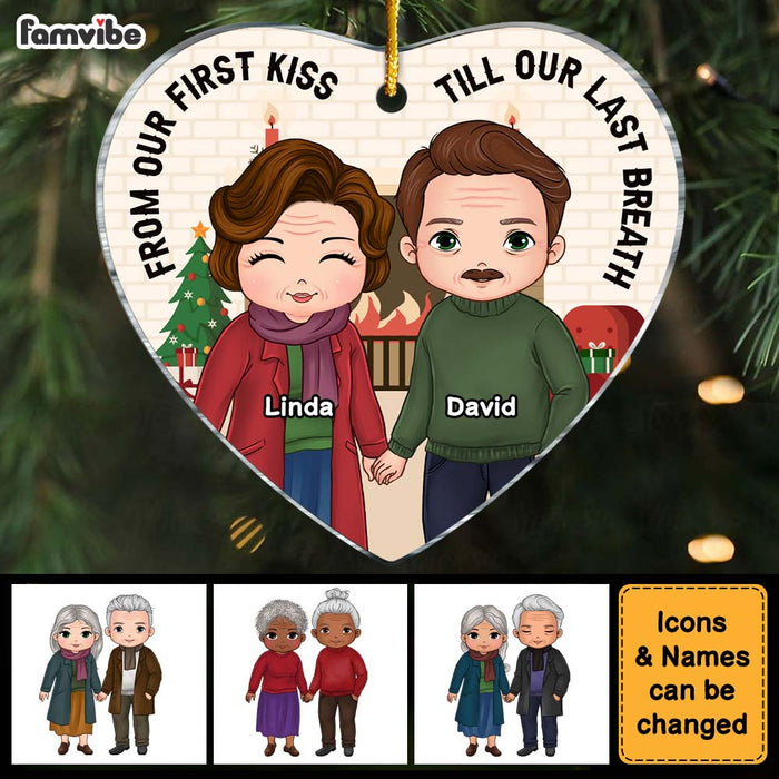 Personalized From Our First Kiss Couple Heart Ornament 28699 1