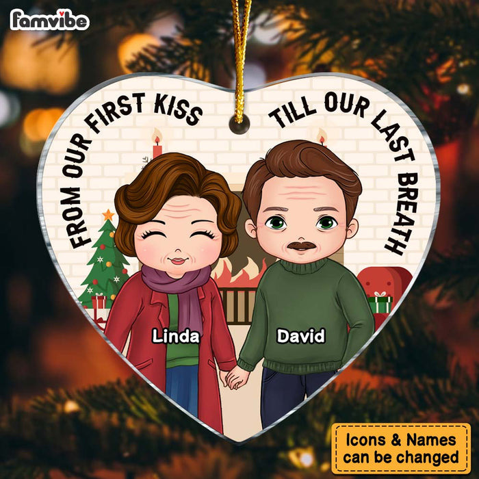 Personalized From Our First Kiss Couple Heart Ornament 28699 1