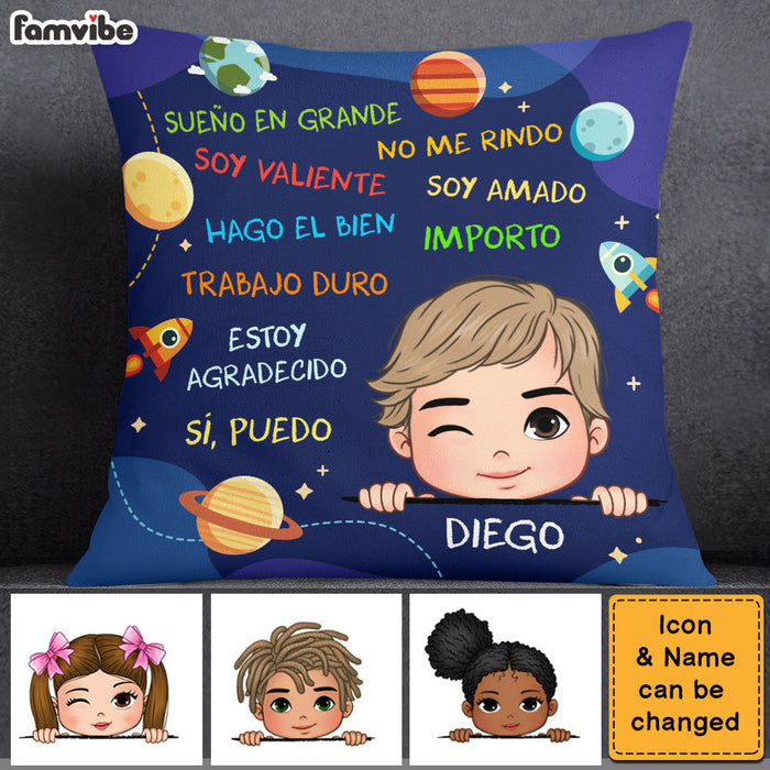 Personalized I Dream Big Grandson Spanish Pillow 28709 1