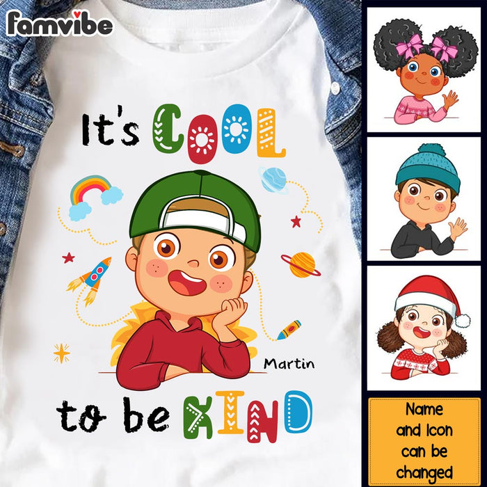 Personalized Gift For Grandson It's Cool To Be Kind Kid T Shirt 28713 1