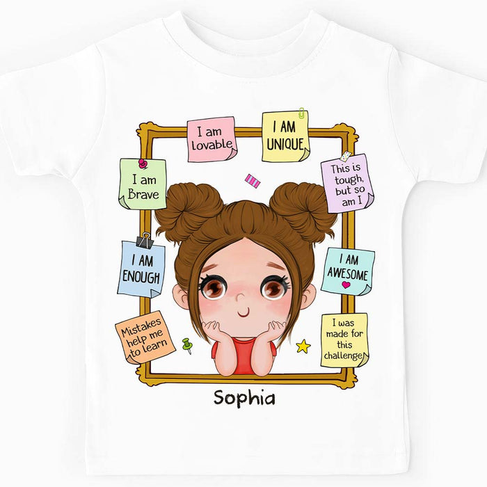 Personalized Gift For Granddaughter Positive Self-Talk Kid T Shirt 28714 1