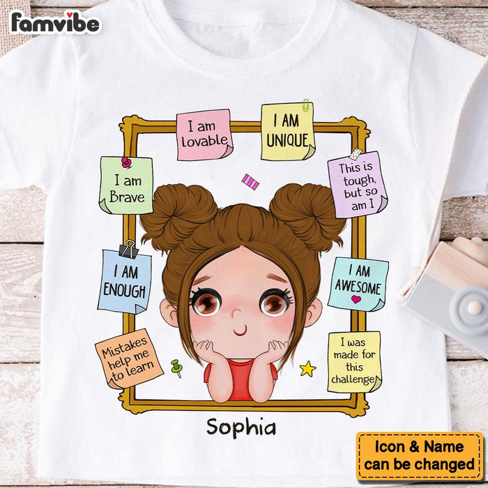 Personalized Gift For Granddaughter Positive Self-Talk Kid T Shirt 28714 1
