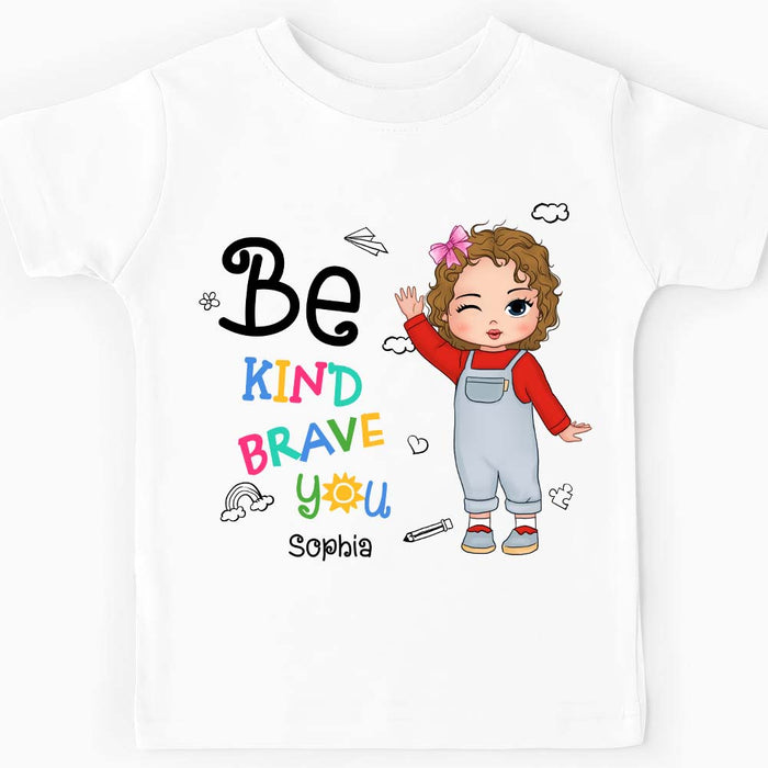 Personalized Gift For Granddaughter Be Kind Be Brave Be You Kid T Shirt 28718 1