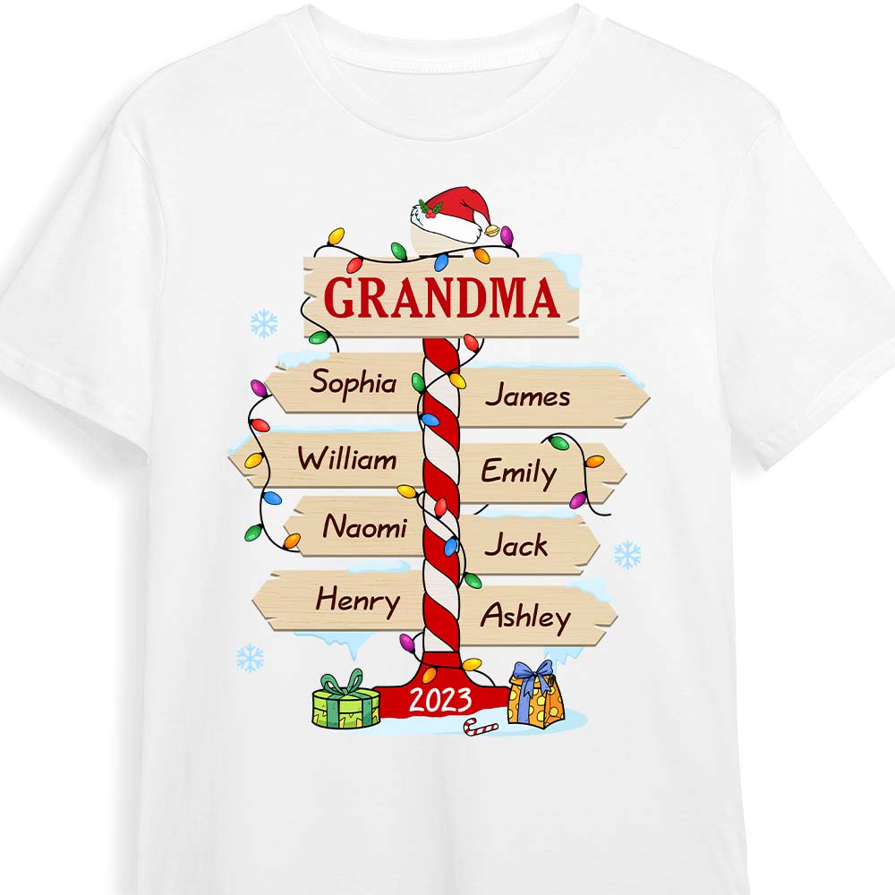 Personalized Gift For Grandma Christmas Post Sign Shirt Hoodie Sweatshirt 28723 Primary Mockup