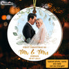 Personalized Gift For Couple First Christmas Photo Circle Ornament 28726 1
