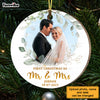 Personalized Gift For Couple First Christmas Photo Circle Ornament 28726 1