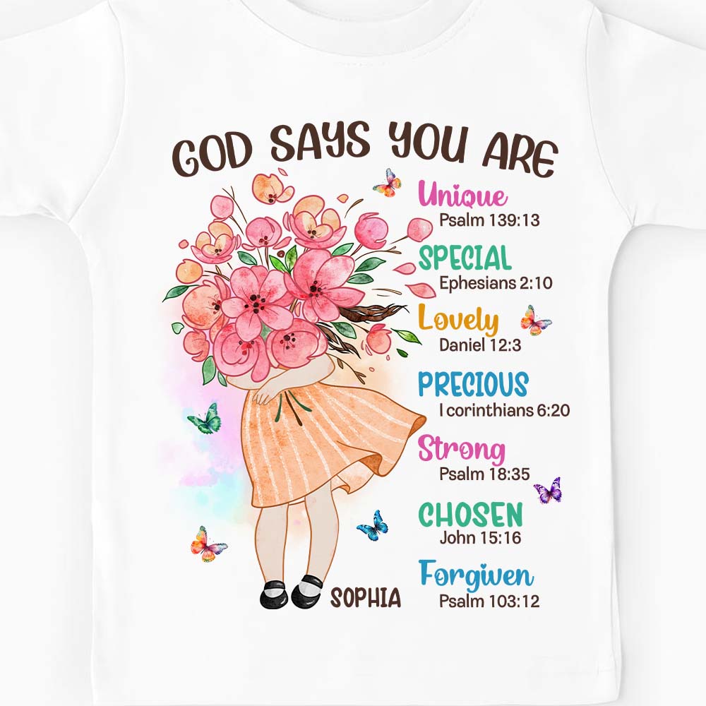 Personalized Gift For Granddaughter God Says You Are Kid T Shirt 28731 Mockup 2