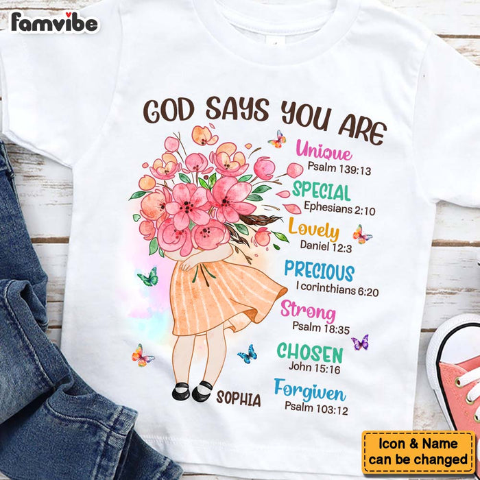Personalized Gift For Granddaughter God Says You Are Kid T Shirt 28731 1
