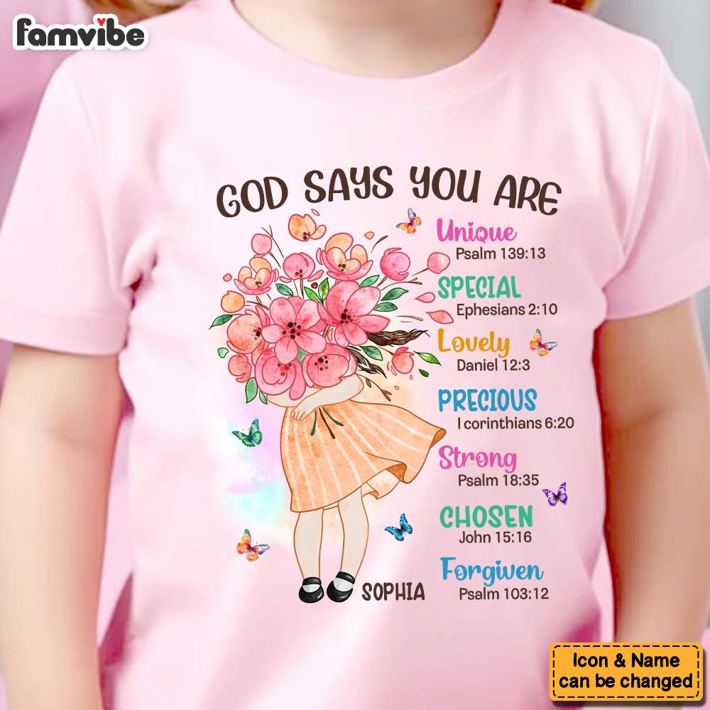Personalized Gift For Granddaughter God Says You Are Kid T Shirt 28731 Mockup 2