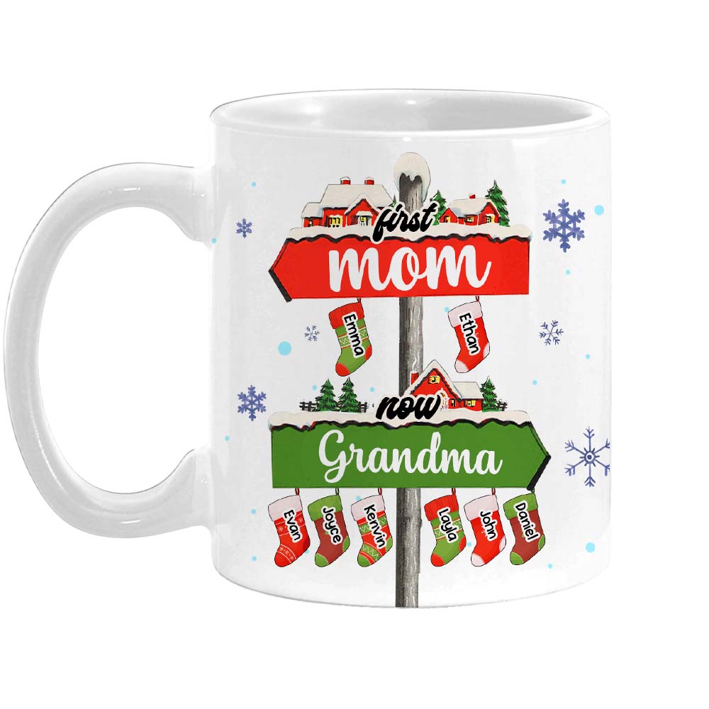Personalized Gift For Grandma First Mom Now Grandma Christmas Mug 28732 Primary Mockup