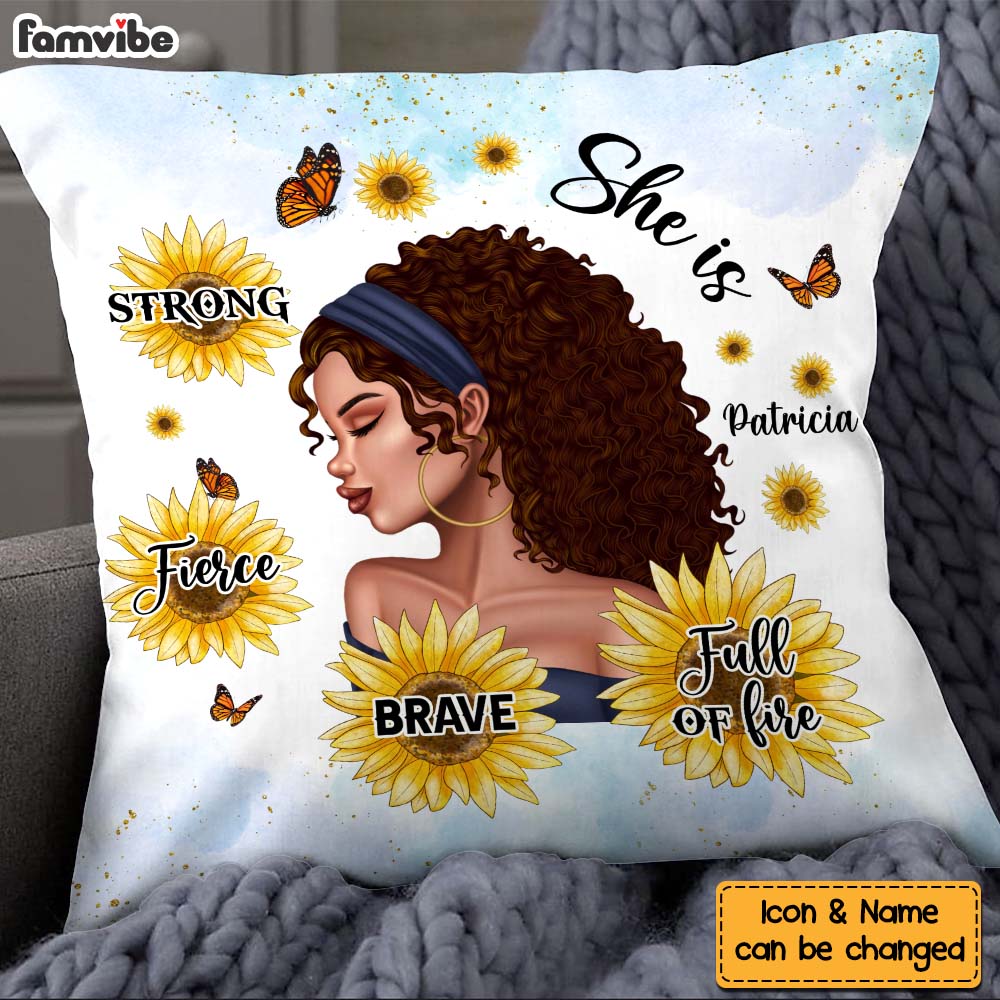 Personalized Gift For BWA Daughter She Is Strong Pillow 28734 Primary Mockup