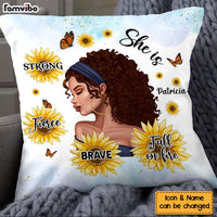 Personalized Gift For BWA Daughter She Is Strong Pillow 28734 thumb 1