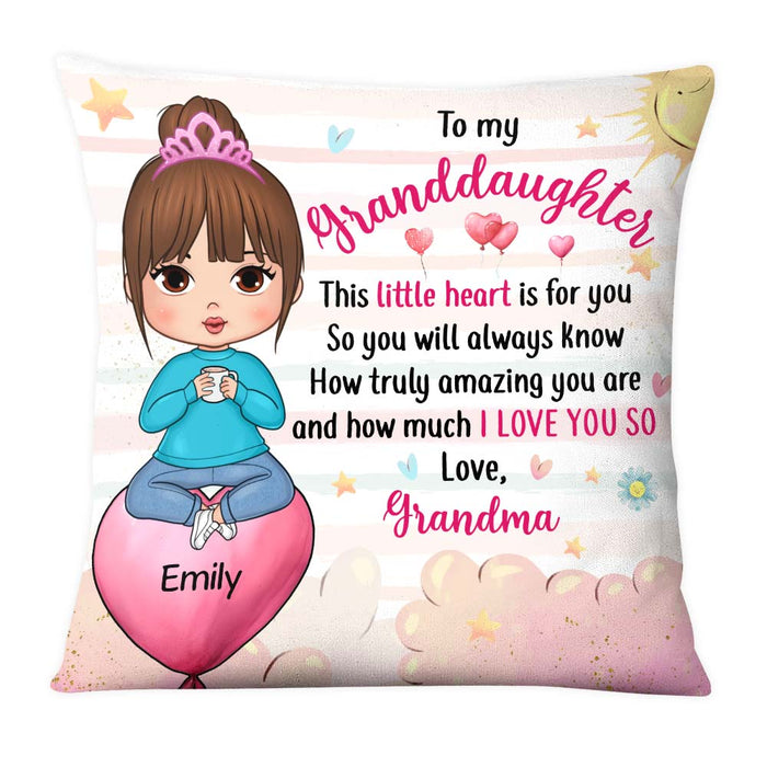 Personalized Gift For Granddaughter Heart For You Pillow 28739 1