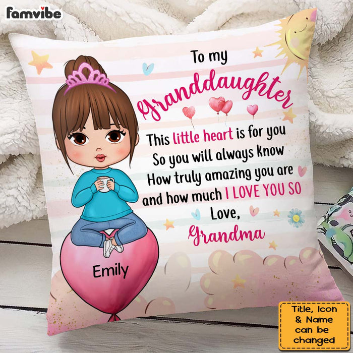 Personalized Gift For Granddaughter Heart For You Pillow 28739 1