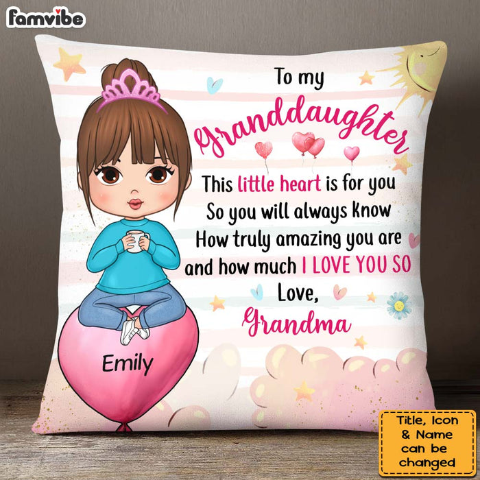 Personalized Gift For Granddaughter Heart For You Pillow 28739 1