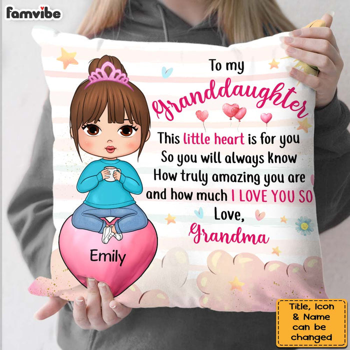 Personalized Gift For Granddaughter Heart For You Pillow 28739 1