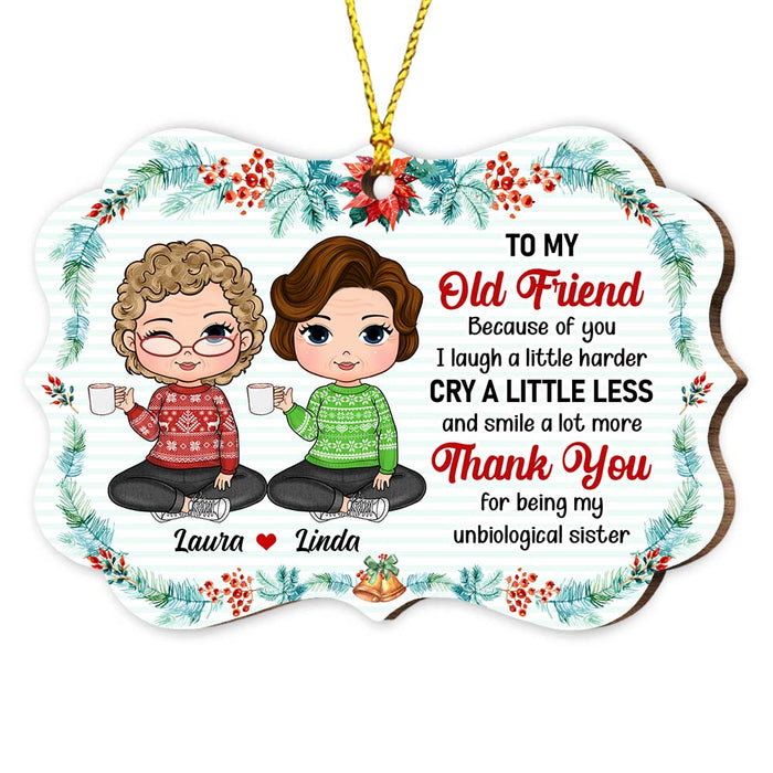 Personalized Gift For Old Friends Unbiological Sister Benelux Ornament 28742 1