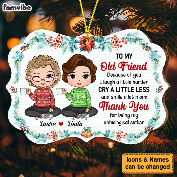 Personalized Gift For Old Friends Unbiological Sister Benelux Ornament 28742 1