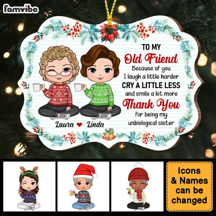 Personalized Gift For Old Friends Unbiological Sister Benelux Ornament 28742 1