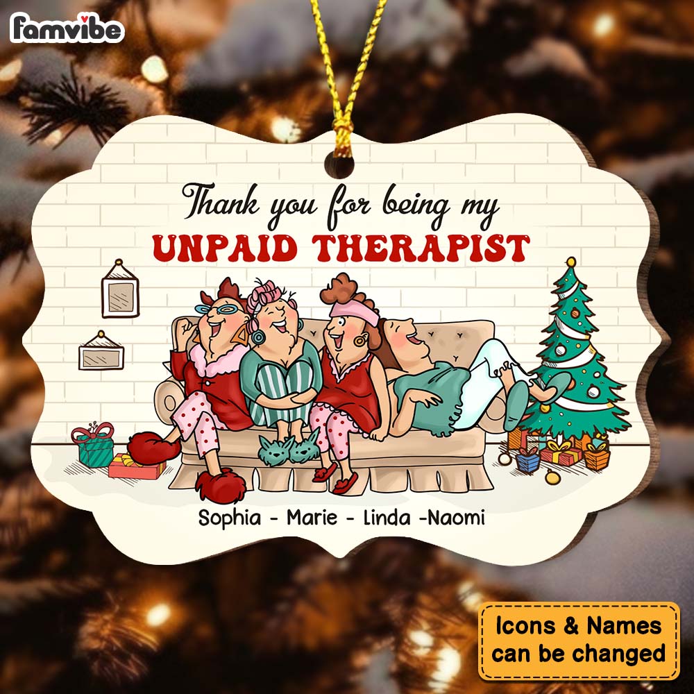 Personalized Christmas Gift For Friends Unpaid Therapist Benelux Ornament 28743 Primary Mockup