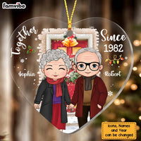 Personalized Christmas Gift For Old Couple Together Since Heart Ornament 28744 thumb 1