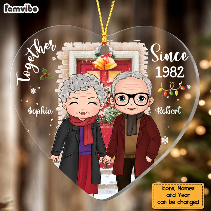 Personalized Christmas Gift For Old Couple Together Since Heart Ornament 28744 1