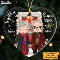 Personalized Christmas Gift For Old Couple Together Since Heart Ornament 28744 thumb 1