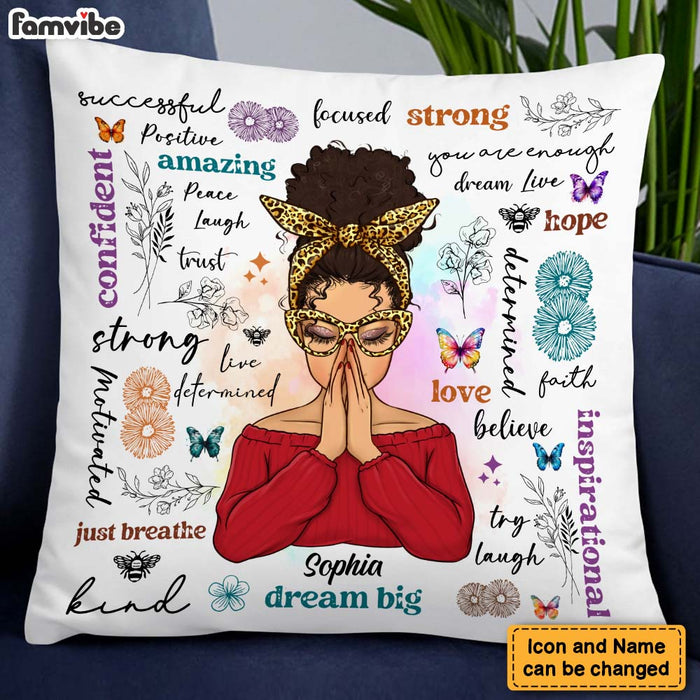 Custom Positive Affirmations Pillow Personalized Gift for My Daughter Famvibe